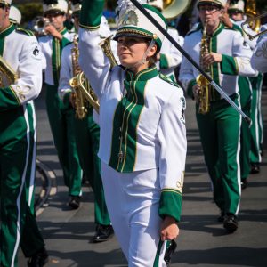 Girl leading marching band